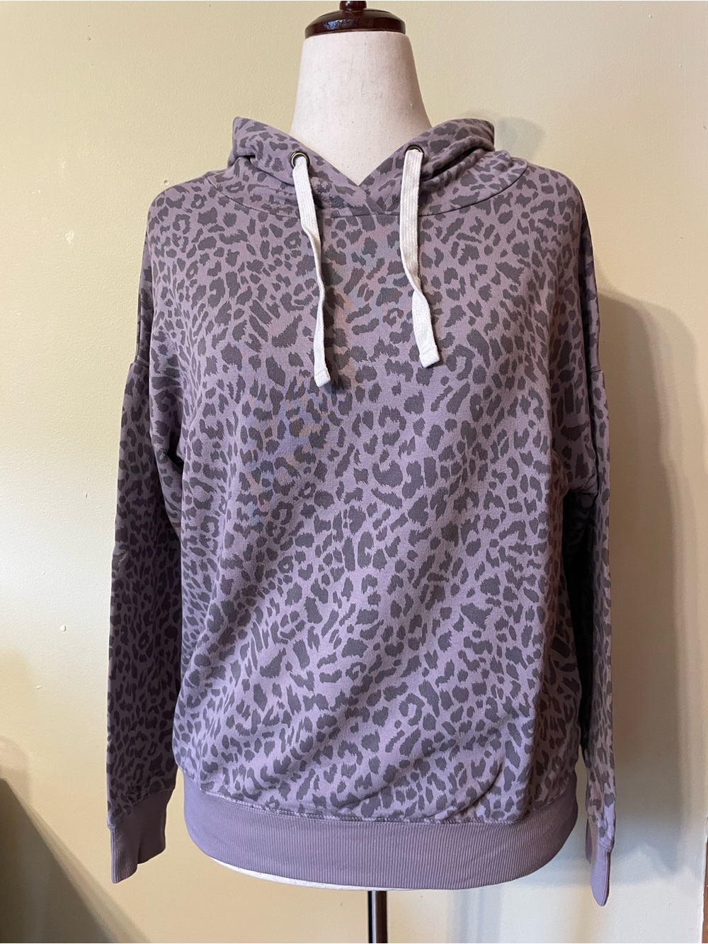 Buffalo David Bitton Lavender Leopard Hooded Sweatshirt